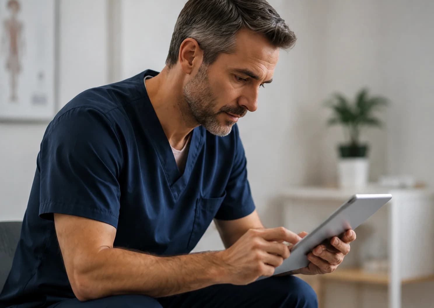 Profesional sanitario con tablet
