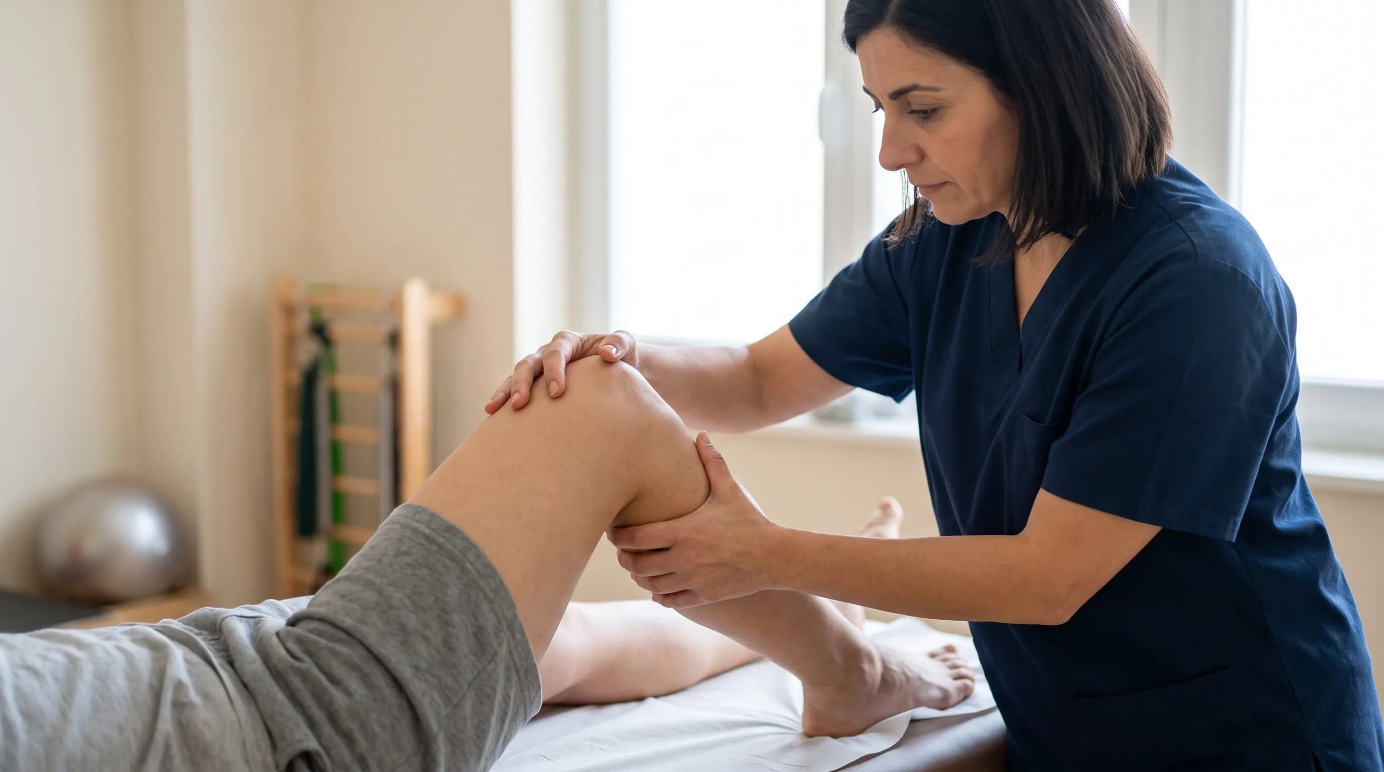 Fisioterapeuta con paciente
