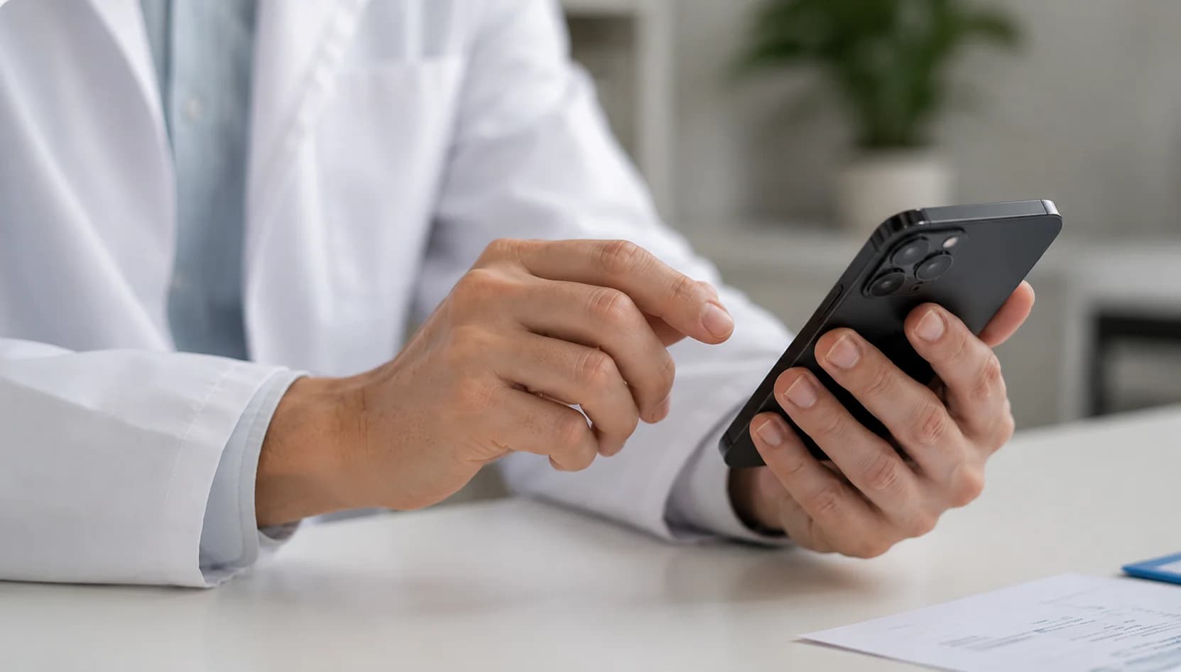 Profesional sanitario con tablet